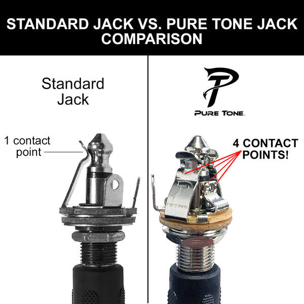 STEREO Pure Tone Multi-Contact 1/4″ Output Jack - Black Nickel – Pure Tone  Technologies